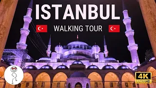 Istanbul Walking Tour 2024 - European Side Night Walk In 4K | Mosques, Cats 🐱 & Bars Of Istanbul TR