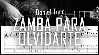 Zamba para olvidarte - Fingerstyle guitar -  Arreglo solista con partitura y tablatura