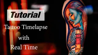 Color Portait Tattoo - Timelapse with Real Time