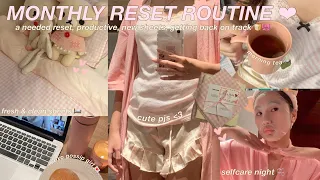 MY MONTHLY RESET ROUTINE 🎧🎀🧺| productive & mindful, lots of cleaning, new sheets, selfcare night