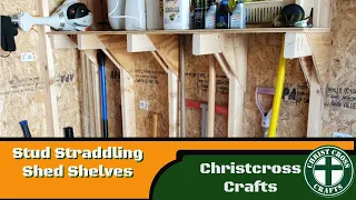 Stud Straddling Shed Shelves