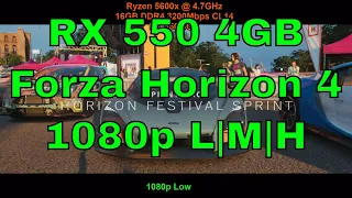 Forza Horizon 4: RX 550 4GB 1080p Benchmark