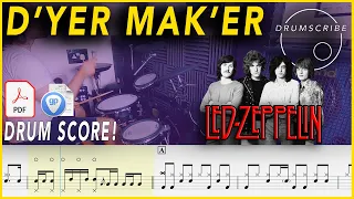 D'yer Mak'er - Led Zeppelin | DRUM SCORE Sheet Music Play-Along | DRUMSCRIBE