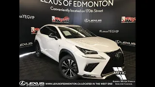 White 2019 Lexus NX 300 F Sport Series 3 Walk Around Review - West Edmonton, Alberta