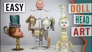 How to Make an Eccentric Doll Head Art Sculpture, Repurpose, Create - DIY Video