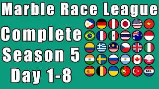 Marble Race League 2020 Season 5 Complete Race Day 1-8 in Algodoo / Marble Race King