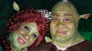 SHREK AND PRINCESS FIONA MAKEUP TRANSFORMATION | PatrickStarrr