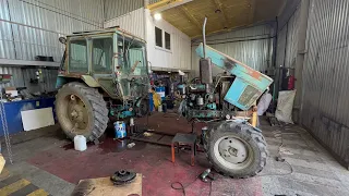 Раскатили трактор МТЗ-82 , замена сцепления