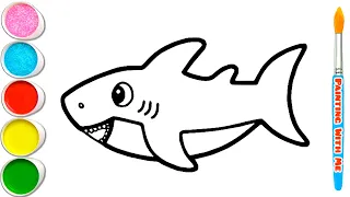 Shark 🦈 💦 Drawing, Painting, Coloring for Kids & Toddlers 🎨🖌 How to Draw Easy