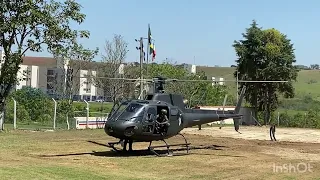 Decolagem do esquilo da aviação de Taubaté