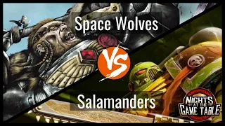 Kingslayer: Njal Stormcaller Space Wolves Vs. Caestus Assault Ram Salamanders  40K Battle Report