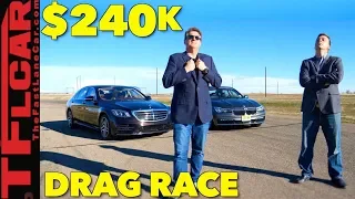 Newly Updated Mercedes-Benz S450 vs BMW 740e Drag Race (Yep, We Went There!)