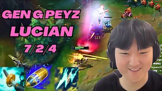 GEN G PEYZ PLAYS LUCIAN VS APHELIOS ADC |KR CHALLENGER PATCH 13.10| [League of Legends]Full Gameplay