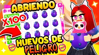 *NUEVO* ABRIENDO 100 HUEVOS *DE PELIGRO* y HACIENDO *NEON* LAS LEGENDARIAS en ADOPT ME (ROBLOX) 🚫