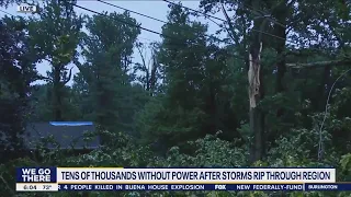 Tens of thousands still without power after storms rip through Delaware Valley