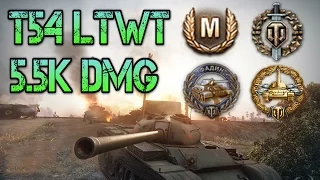 World of Tanks - T54 ltwt Ace Tanker/5.5k dmg/Top Gun/Fadin's/High Caliber by Peckoooooo