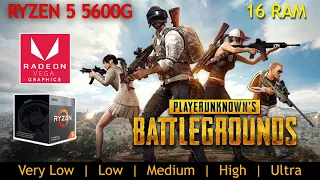 PUBG BATTLEGROUNDS | AMD Ryzen 5 5600G (VEGA 7) + 16GB RAM ✅ VeryLow/Low/Medium/High/Ultra FPS TEST