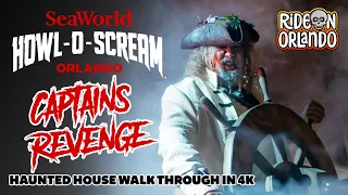 Captain's Revenge - Howl-O-Scream at SeaWorld Orlando 2022 - Full Haunted House Walk Through in 4k