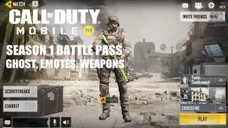 COD MOBILE Season 1 BATTLE PREMIUM PASS PLUS (GHOST SKIN, M4 G-Series, Red Dagger, EMOTES)