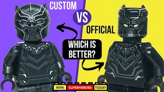 CUSTOM vs OFFICIAL Black Panther Minifigure Comparison - Rex/Phoenix Customs Review
