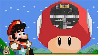 Mario vs the MEGA Mushroom MAZE (Mario World Animation)