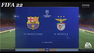 FC Barcelona vs SL Benfica  | UEFA Champions Leagues  ⚽️ | FIFA 22 | PS5™ Gameplay in Full HD |