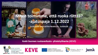 Miten toimimme, että ruoka riittää? -ajatuspaja 1.12.2022