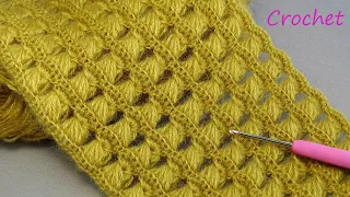 Очень БЫСТРО вяжется!!! Новый УЗОР КРЮЧКОМ легкое ВЯЗАНИЕ для новичков EASY Crochet for beginners