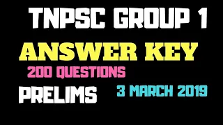 ANSWER KEY - TNPSC GROUP 1 - 3 MARCH 2019 - PRELIMS  - MATHS WITH EXPLANATIONS - GS - #RAJLAKSI 😉