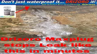 How to fix leaking concrete water tank using Drizoro Maxplug and Maxseal Flex