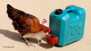 Como hacer un bebedero fácil de llenar el agua para pollos patos guajolotes y gallinas