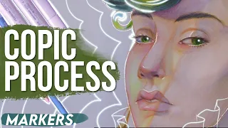 Copic Process | CHARACTER PORTRAIT ✷ Silver Filigree 3