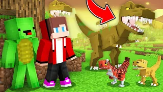 JJ and Mikey Using TIME MACHINE for Travel to JURASSIC WORLD in Minecraft ! - Maizen