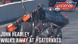 John Headley walks away from WILD ride at #Gatornats