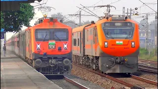 🧡Amrit Bharat WAP-7 130 Kmph, Vande Bharat+ Push-Pull WAP-5 Amrit Bharat Express | Malda - Bangalore