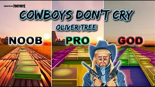 Oliver Tree - Cowboys Don't Cry - Noob vs Pro vs God (Fortnite Music Blocks) With Map Code!