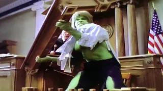 The Trial of the Incredible Hulk the Hulk emerges on the witness stand scene