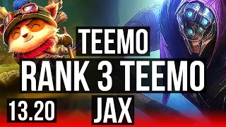 TEEMO vs JAX (TOP) | Rank 3 Teemo, Comeback, 11/4/16 | KR Grandmaster | 13.20