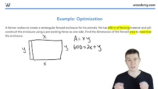 Derivative Application: Optimization - Maximum Area - Calc 1 Simplified - Wizeprep