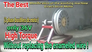 Modification of the washing machine direct drive motor - 3 phase brushless dc motor.