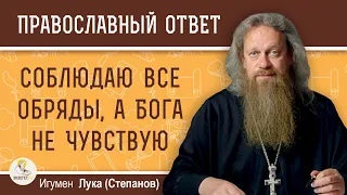 СОБЛЮДАЮ ВСЕ ОБРЯДЫ, А БОГА НЕ ЧУВСТВУЮ. Игумен Лука (Степанов)