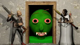 Granny and Grandpa vs Evil Zombie Baldi Attack Funny Horror