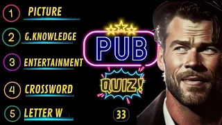 Virtual Pub Quiz Showdown: Test Your Knowledge! Pub Quiz 6 Rounds. No 33