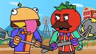 Tomato & Burger Explore Frenzy Farm (Fortnite Animation Compilation)