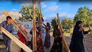 Presence of Farideh's family in the beautiful barley farm