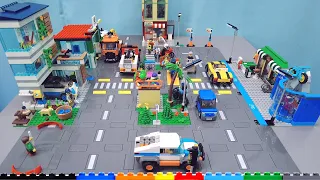 All five LEGO City 2021 road plate sets connected together!