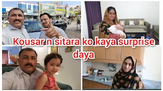 Kousar n sitara ko kaya surprise daya/irfan bhi k sath bahir nashta kaya/mustafa sajid vlogs