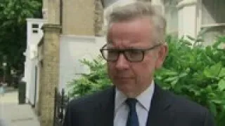 Environment Secretary Gove reacts to May's speech