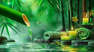 Relaxing Sleep Music + Insomnia - Stress Relief, Piano Music Bamboo Water Fountain