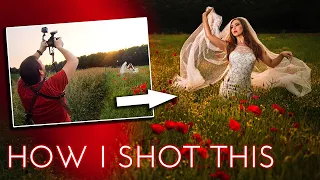 Bridal portrait shoot in POPPY FIELD // Sony A9 with 35mm 1.8 lens